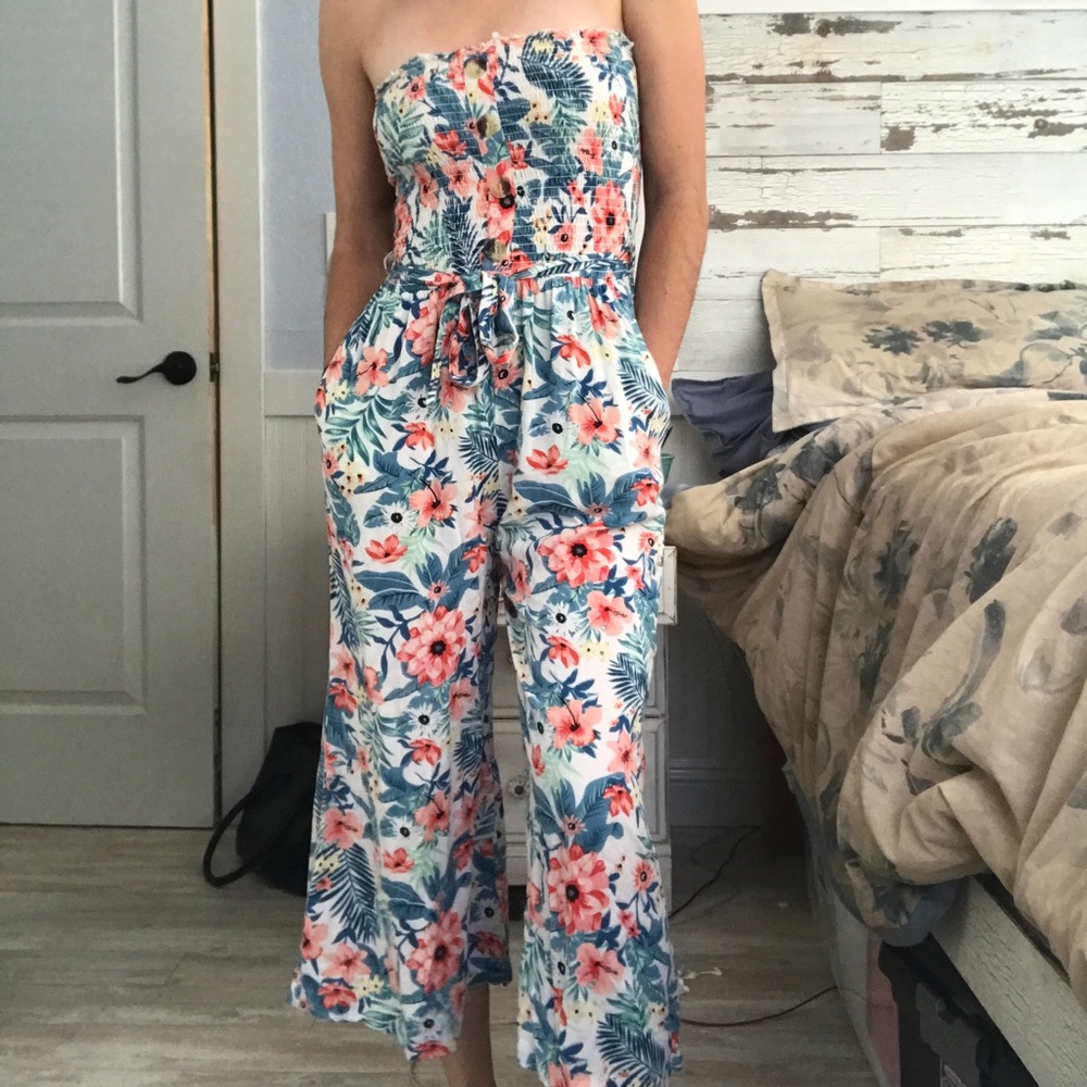 Blue Island Floral Jumpsuit